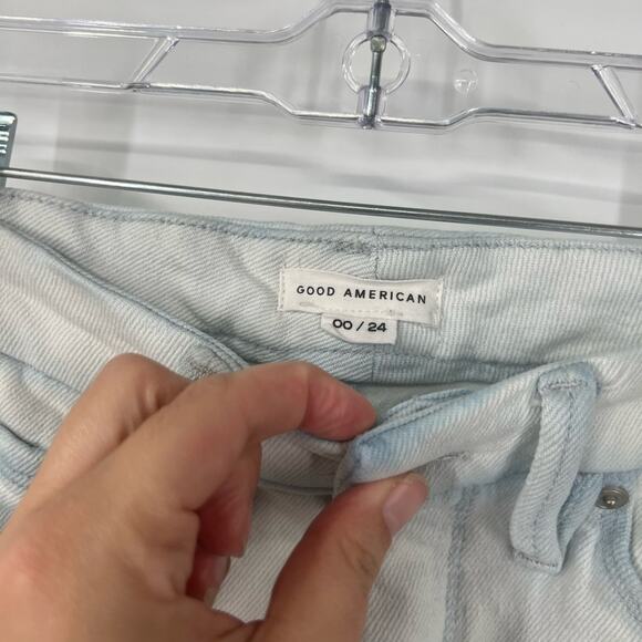 Good American Good Classic High Rise Jeans Deep V Yoke GCDVNF619T Indigo121 - Picture 6 of 9